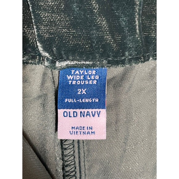 NWT Old Navy Green Velvet Taylor Wide Leg Pants High Rise Trousers Womens 2X - Picture 4 of 16
